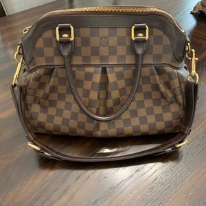 Louis Vuitton Damien Ebene canvas leather Trevi GM shoulder bag.
